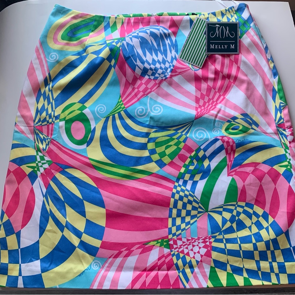 Melly M Colorful Geometric Abstract Skirt Size 6 NWT